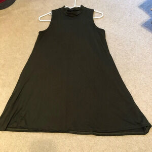 Small Sleeveless Dark Olive Green Tent Trapeze Dress/Tunic